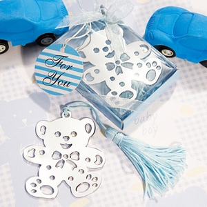 Cadeaux de mariage, marque-page ours mignon avec boîte exquise pour bébé fille et garçon, Souvenirs d'anniversaire de baptême - Product Image 5