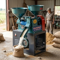Machine automatique à haute efficacité pour le décorticage et le polissage du riz, combinant un pré-nettoyeur, un décortiqueur et un polisseur pour maïs et blé, idéale pour les petites usines.