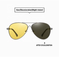 Lunettes de soleil polarisées UV400 à la mode, lunettes de soleil vintage pour la conduite, vision nocturne, lunettes de soleil de luxe en métal pour hommes