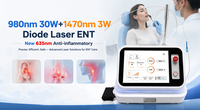 Machine médicale Sunrise 980nm et 1470nm 635nm 33W pour la découpe des tissus mous ORL