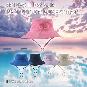 FF1329 夏用幼児用ビーチバケットハット 男の子 女の子 調整可能バイザーキャップ 日焼け防止 広いつば スポーツ アウトドア パーティー 旅行 - Product Image 2