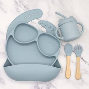 Juego de vajilla de silicona para bebés sin Bisfenol, plato completo de cena de entrenamiento para comer para niños, comedor para niños - Product Image 2