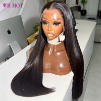Pelucas de Cabello Humano Virgen Vietnamita Liso Natural con Encaje Frontal 13x4 sin Pegamento, al por Mayor, para Mujeres Negras