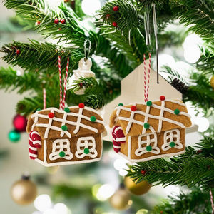 2026 vente chaude feutre pain d'épice maison paire fabriqués à la main boules <span class=keywords><strong>de</strong></span> noël suspendus décorations <span class=keywords><strong>de</strong></span> noël pour arbre <span class=keywords><strong>de</strong></span> noël - Product Image 2