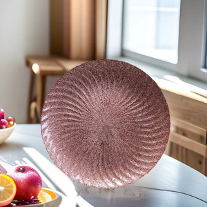 Bandeja de Cristal Martillado Nórdico de Lujo <span class=keywords><strong>para</strong></span> Servir Frutas, Ideal <span class=keywords><strong>para</strong></span> Hoteles, Restaurantes, <span class=keywords><strong>Banquetes</strong></span> y Salas de Exhibición - Product Image 1