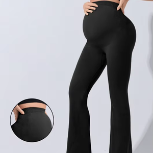 Chunwei B308 vente en gros de femmes sur le ventre <span class=keywords><strong>grossesse</strong></span> entraînement Yoga pantalons évasés leggings de maternité - Product Image 1