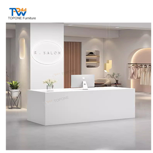 Mostrador <span class=keywords><strong>de</strong></span> Recepción para Clínica <span class=keywords><strong>de</strong></span> <span class=keywords><strong>Belleza</strong></span>, Diseño Lujoso Personalizado <span class=keywords><strong>en</strong></span> Acrílico y Mármol Blanco con Iluminación - Product Image 5