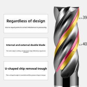 HRC70 4-<strong>Flute</strong> Tungsten Steel <strong>End</strong> <strong>Mill</strong> - Carbide <strong>Flat</strong> Bottom Milling Cutter CNC Router <strong>Roughing</strong> &amp; Finishing - Product Image 6