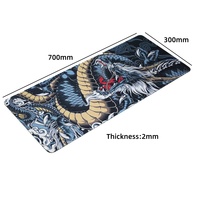 Tapis de souris de jeu Dragon bleu foncé à prix fabricant, 700x300mm, base en caoutchouc anti-rayures pour bureau, maison, ordinateur - En stock