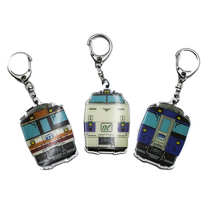 Digital Printing Clear Epoxy Cover Double Sides Traffic Souvenir Metal Train Themed Keychain with <b>Snap</b> <b>Hook</b> - Product Image 2
