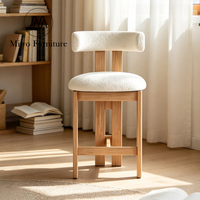 Chaise haute de cuisine moderne de luxe en bois de frêne avec tissu personnalisable, chaise de bar Insula, tabouret de bar moderne pour hôtel, pour salle à manger