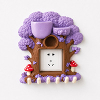 Support mural décoratif pour télécommandes et clés, organisateur de couvercles de commutateurs en forme d'arbre imprimé en 3D