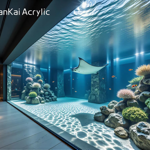 Groot modern luxe acryl rechthoekig <span class=keywords><strong>aquarium</strong></span> zoutwater viskom 3m aanpasbaar 20 jaar garantie met haaien walvissen 93% - Product Image 1