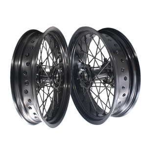 Moto utilisée pour EXC SXF <span class=keywords><strong>250</strong></span> 350 450 <span class=keywords><strong>Supermotard</strong></span> 17 "36 rayons alliage anodisation ensembles de roues Supermoto - Product Image 2