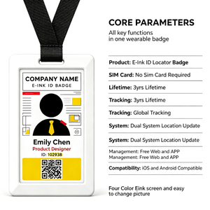 Tarjeta de localización delgada con panel de tinta electrónica, 3 años de vida útil, posicionamiento submétrolico, monitorización humana, coordenadas precisas, tipo <span class=keywords><strong>AirTag</strong></span> - Product Image 6