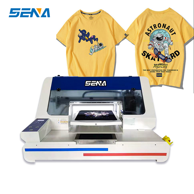 High Quality Small A3 DTG Inkjetprinter Dual Epson Nozzle CMYK+W Varnish Color for T-shirt Hoodies