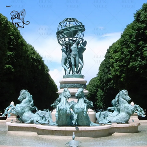 Gran exterior famoso antiguo caballo de Metal mujeres desnudas sosteniendo globo escultura fuentes bronce Fontaine De L'Observatoire - Product Image 1