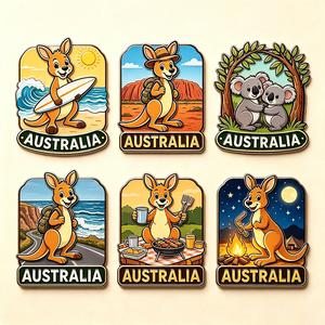 Magnete per Frigorifero in Resina UV di Canberra, Australia, Souvenir di Viaggio con Casa del Parlamento e Canguro in Rilievo, Decorazione per la Casa - Product Image 2