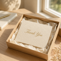 Carte de remerciement en feuille d'or, carte de vœux florale gaufrée, papeterie élégante en papier crème pour emballage cadeau de mariage, boutique