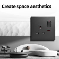 Precio al por mayor: Interruptores y enchufes de pared eléctricos multifunción británicos negros de 13A, 15A, 16A para PC