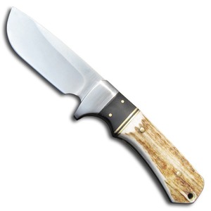 Coltello a lama fissa Full Tang di qualità tedesca con manico in corno di cervo naturale prezioso, OEM, per campeggio, autodifesa, sopravvivenza e caccia - Product Image 3
