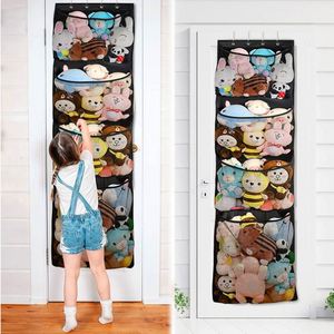 Organisateur de rangement pour jouets en peluche à suspendre sur la porte, multifonctionnel, 4 poches, pour chambre d'enfant - Product Image 4