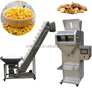 Máquina de enchimento vibratória para sacos de grãos e sal, 2 balanças, saco de grãos e grãos de café, 1kg, conjunto de máquinas para ensacamento de grãos e milho