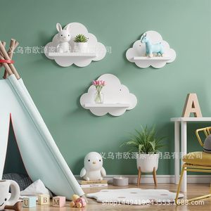 Cloud-Shaped <b>Wall</b> Shelf Set For Kids Room Cartoon Storage Rack <b>Decorative</b> Display Shelves For <b>Nursery</b> Or Study Room - Product Image 1