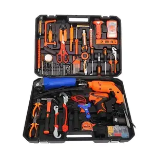 Kit de ferramentas de manutenção para automóveis, kit multifuncional dedicado para eletricista, chave de furadeira elétrica de lítio, conjunto de combinações
