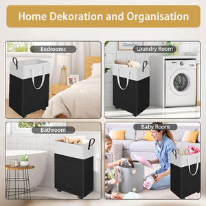 Panier à <span class=keywords><strong>linge</strong></span> mince roulant avec roues, panier à <span class=keywords><strong>linge</strong></span> étanche pliable, panier à <span class=keywords><strong>linge</strong></span> sale - Product Image 2