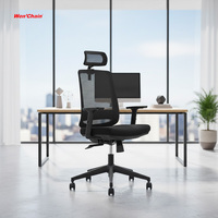 Chaise de bureau exécutive moderne en tissu maillé réglable, dossier haut, ergonomique, pivotante, avec garantie de 2 ans
