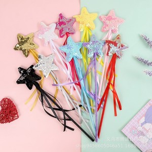 1 varita de hada con forma de estrella de cinco puntas <span class=keywords><strong>para</strong></span> niños, con lentejuelas, regalo de princesa <span class=keywords><strong>para</strong></span> fiesta de ángeles, 3 colores - Varita de ángel <span class=keywords><strong>para</strong></span> disfraz infantil - Product Image 2