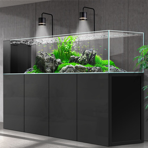 Aquarium en <span class=keywords><strong>verre</strong></span> ultra-clair avec filtre inférieur automatique éco-responsable et débordement latéral pour poissons d'eau douce - Product Image 1