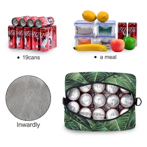 Bolsas de Almuerzo Portátiles con Asa de Transporte y Estampado de Hojas Verdes de Alta Calidad, Bolsa Térmica Impermeable con Impresión Personalizada - Product Image 4
