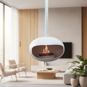 Caminetto a <span class=keywords><strong>Bioetanolo</strong></span> Sospeso a Soffitto di Lusso Leggero, Stufa a Fiamma Reale, Stile Minimalista per Arredamento Interno - Product Image 6