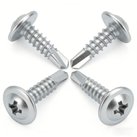 Yaente Factory 410 Stainless Steel Phillips Large Flat Head Self-Drilling Self-Tapping Screw for Color Steel Tile