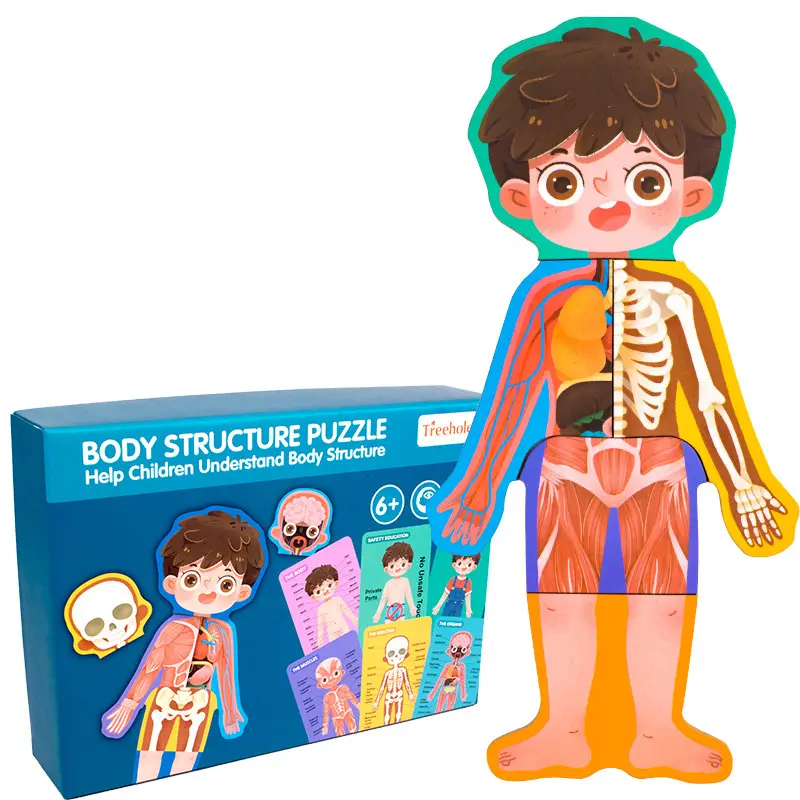 Toys Human Body Structure Cognitive Children Bio Puzzle Boy Girl Safety Early Education Books Manga Comic Kids Libros Art