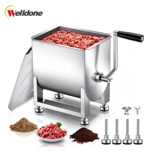 Mélangeur à viande manuel Welldone 10L en acier inoxydable, garantie 1 an, pour la préparation des aliments en restaurant - Product Image 1