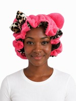 Bonnet de nuit ajustable en polaire douce avec doublure en satin et nœud décoratif, sangle élastique, pour femme - Fabrication usine