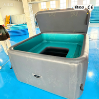 Piscine gonflable premium Drop Stitch avec coussin, bain de glace carré en PVC, spa à domicile, pour fêtes et entreprises de location