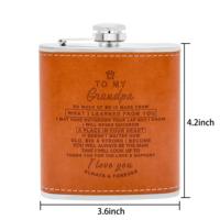 Ensemble de flacons personnalisés avec gobelet doseur et entonnoir, 8 oz, en acier inoxydable gravé sur mesure, avec étui en cuir, coffret cadeau pour hommes et maris