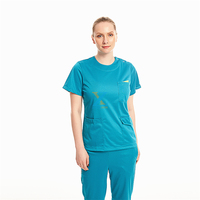 Multi Pocket Hommes Femmes Nursing Scrubs Suit Short Sleeve Unisex Medical Scrubs Uniforms Sets