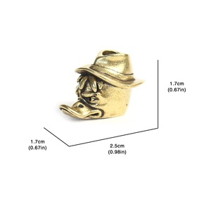 Smoking Duck Detective EDC Brass Metal Fidget Spinner Cartoon Animal Beads DIY Woven Umbrella Rope Lanyard Accessories - Product Image 6