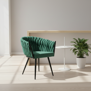 Sedia Imbottita <span class=keywords><strong>in</strong></span> Velluto con Gambe <span class=keywords><strong>in</strong></span> Metallo Verniciato a Polvere, Design Minimalista per Sala da Pranzo e Trucco - Product Image 5