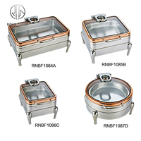 Restaurant Buffet Set Food Warmer Edelstahl Chafing Dish mit transparentem Glas deckel Catering Chafer Food Warmer