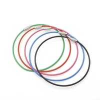 Llavero de cable de avión recubierto de colores de 6 pulgadas, llavero de anillo de alambre de acero inoxidable para colgar Etiquetas de equipaje, bucles de bloqueo giratorio