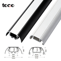 Profilé en aluminium LED à surface incurvée 56,8x11,2 mm avec diffuseur en PC pour bande lumineuse LED de meuble, armoire, placard
