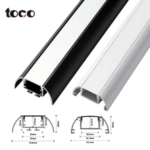 Perfil de <span class=keywords><strong>Aluminio</strong></span> LED de Superficie Curva de 56.8x11.2mm con Cubierta Difusora de PC para Tira de Luz LED de Muebles y Armarios - Product Image 3
