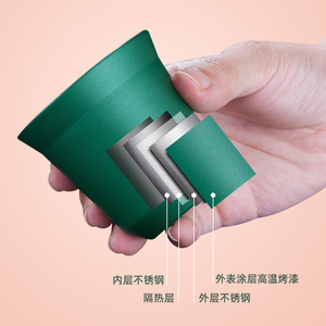 Mini tasse à café en acier inoxydable 304 à double paroi, petite capacité, pour cafés, bars, salons - Product Image 4