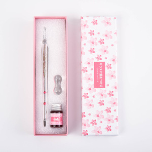 Bolígrafo de tinta de vidrio vacío DIY, bolígrafos de caligrafía <span class=keywords><strong>Sakura</strong></span> de Japón, barril de vacío transparente, pluma de inmersión de vidrio rellenable de flores secas de cristal - Product Image 5